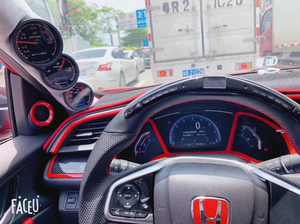 汽车改装a柱十代思域倒膜三联表专用套件涡轮表水温表油温表油饼