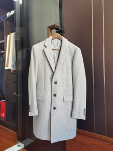 Asobio男士羊毛大衣，s码，灰色，仅试穿，180元/件，