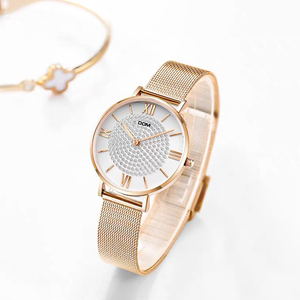 000人付款淘宝dom官方旗舰店美国dom多姆手表镶钻工艺简约女士腕表 g