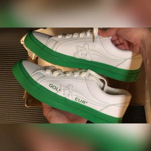 匡威44码 小花联名 golf le 白绿 convers