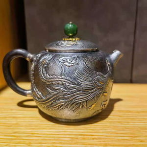 蜂鸟工坊【询价有优惠】手望大师壶9999纯银全手打一张银,标