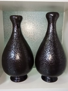 博山陶瓷雨点釉花瓶,手拉坯,手感挺沉,博山独有工艺雨点釉,瓶