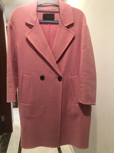 迪赛尼斯粉色双面尼大衣，百分百羊毛，S码，能穿到120斤，九
