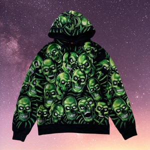 200人付款淘宝supreme绿骷髅 夜光卫衣 m码shuchang950.