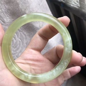 岫玉辽阳料花玉辽阳绿水头料美人条细条手镯