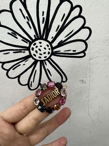 dior logo 字母宝石发夹 99新 没有盒子了