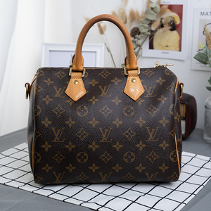 【95新】路易威登lv speedy25老花手提斜挎包 全新肩带
