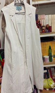 eifini伊芙丽白色棉麻衬衫马甲风衣。