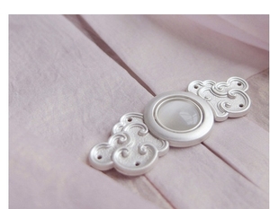 银-汉服子母扣-原创对襟披风明制汉服扣宝石金属