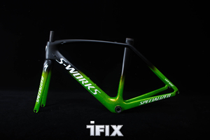 涂装定制 闪电sworks venge车架黑绿渐变大颗粒闪粉