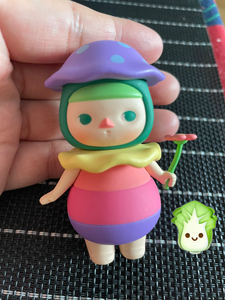 00西风吹冷白月光淘宝出pucky泡泡玛特盲盒,毕奇精灵,蘑菇的,刚刚抽