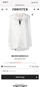 Martin Margiela 主线MM1 蕾丝细节真丝衬衫