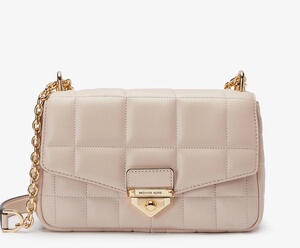 汉光百货购入mk中号裸粉色小羊皮单肩斜挎链条包mk特卖会