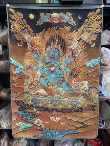 钟馗文玩合作淘宝唐卡手绘藏传佛教绿度母佛眼大暗黑天黄财神扎基