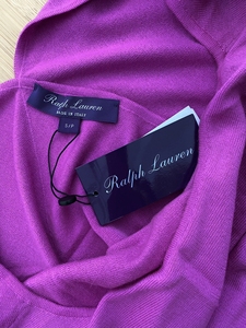 专柜现货Ralph Lauren紫标意产粉色山羊绒女款毛衣
