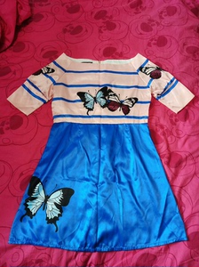 曲筱绡同款  蝴蝶连衣裙,L码85-105斤都可以穿
