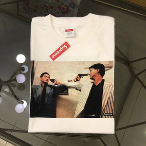 supreme喋血双雄周润发印花美式潮牌高街情侣短袖t恤