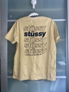 stussy潮牌oversive短袖t恤 奶黄色