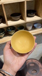 天福茗茶徐水源风格 张岳轩黄色段泥 枫叶杯