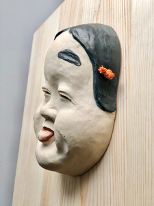 年代物|日本御阿多福能面陶胎面具