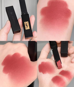 ysl圣罗兰小黑条301口红甜妹色李佳琦推荐裸感哑光银色