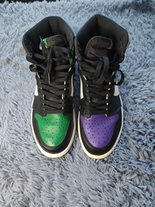 aj1 黑紫黑绿脚趾鸳鸯 42码 原盒是黑绿的 还有一副绿色