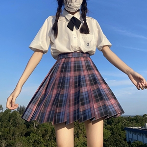 【阿贝卡】主出 原创jk格裙 jk制服少女彩虹格子裙