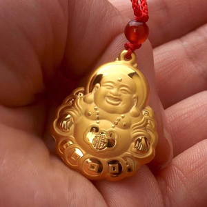 沙金吊坠幸运笑脸佛吊坠佛保平安男女款送家人