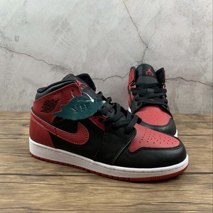 000人付款淘宝正品乔丹aj1 耐克air jordan 1 mid黑红小禁穿中帮球鞋