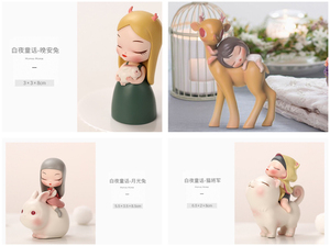 popmart泡泡玛特白夜童话盲盒手办摆件 猫将军 月光兔