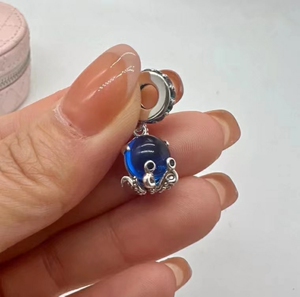 pandora潘多拉穆拉诺琉璃可爱章鱼吊坠791694c01