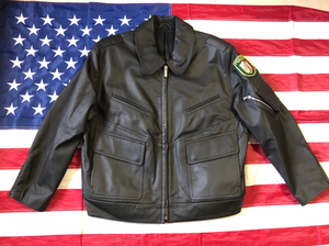 德国polizei警察皮衣 防水小牛皮