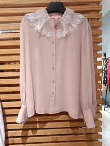 雅莹 贝爱 粉色雪纺衬衫4码 全新带吊牌特价捡漏不退换不议价