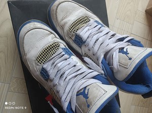 (已卖)aj4白蓝摩托车队,叙利亚配色,41码,鞋盒完好,保