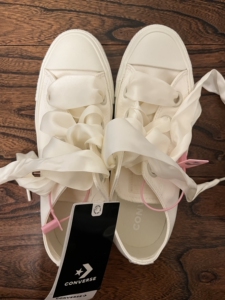 converse 匡威 米白色仙女丝带丝绸蝴蝶结低帮经典帆布