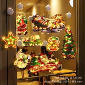 LED圣诞吸盘灯圣诞老人雪人造型 橱窗吸盘挂灯圣诞树节日装饰