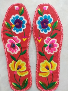 纯手工缝制绣花鞋垫,全新,女式码段36,37码