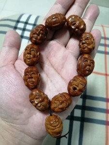 宋水官 双面 十八罗汉 橄榄 核雕 手串 文玩 10