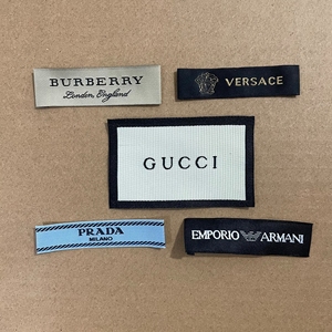 古驰巴宝莉斐乐lv大牌商标服装高端商标现货大牌领标主麦布标麦