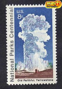 美国   #1453  1972  地理 国家公园百年  黄石  外国邮票1全新
