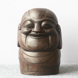 旧品竹根雕罗汉头像摆件/创意家居摆设佛教人物/文玩竹雕收藏佳品