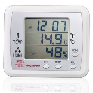 美德时电子温湿度计JR900 湿度计 时钟 闹钟 温度计 四合一