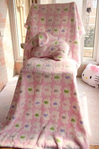 可爱小象夏季空调毯 珊瑚绒毯午睡毯子 宝宝毛毯抱枕两用大号披肩