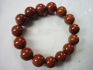 一淘海南特色工艺品天然金沙石手链 (珠子14毫米招财 辟邪