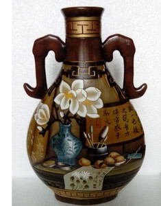 大井陶艺陶瓷工艺品摆件花瓶  客厅摆件陶瓷花瓶 陶瓷摆件现代