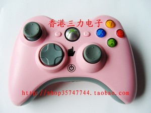 360无线震动手柄 XBOX360 粉红色无线柄电脑手柄