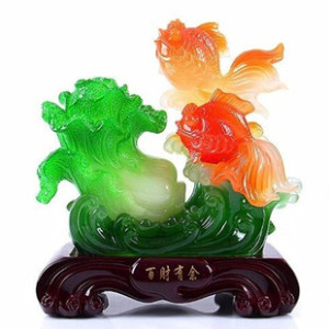 百财有余玉白菜鱼摆件 店铺公司开业礼品乔迁新居礼物家居装饰品