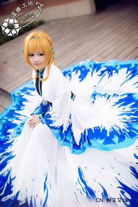 落樱工坊 clamp翼年代记tsubasa 小樱 插画火焰装 蓝色火焰装 cos