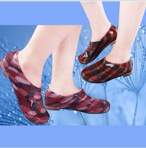 包邮时尚简约元宝雨鞋女短款低帮果冻雨靴田园水鞋低筒水晶套鞋