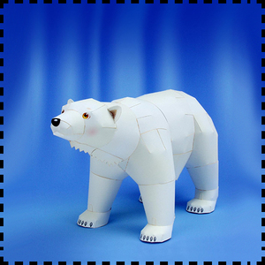 北极熊 纸模型 简易纸模型 动物模型 少儿手工diy 亲子活动